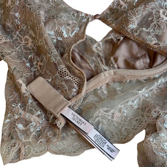 EUC! VS Dream Angels Allure Evening Blush Shimmer Long Sleeve Bra Top Size XS - Picture 7 of 16